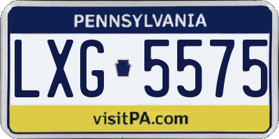 PA license plate LXG5575