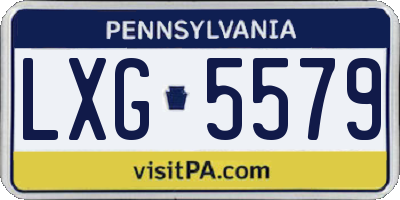 PA license plate LXG5579
