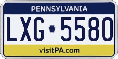 PA license plate LXG5580