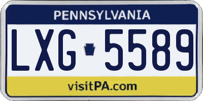 PA license plate LXG5589