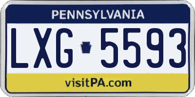 PA license plate LXG5593