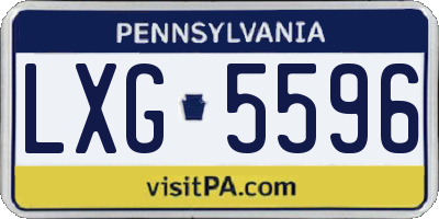 PA license plate LXG5596