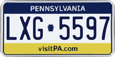 PA license plate LXG5597