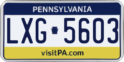 PA license plate LXG5603