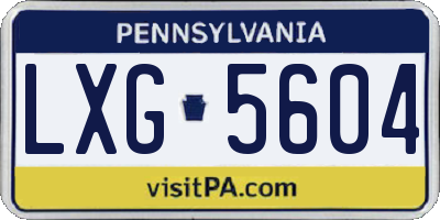 PA license plate LXG5604