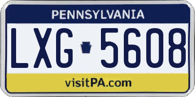 PA license plate LXG5608
