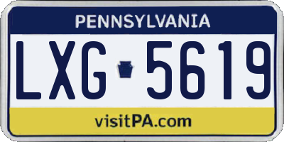 PA license plate LXG5619