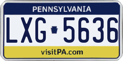PA license plate LXG5636