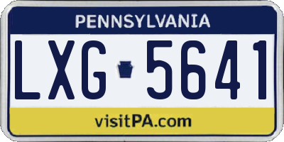 PA license plate LXG5641