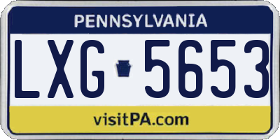 PA license plate LXG5653