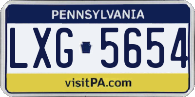 PA license plate LXG5654