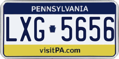 PA license plate LXG5656