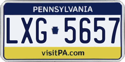 PA license plate LXG5657