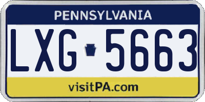 PA license plate LXG5663