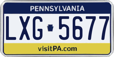 PA license plate LXG5677