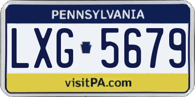 PA license plate LXG5679