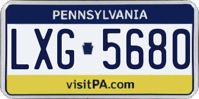 PA license plate LXG5680