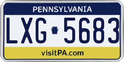 PA license plate LXG5683