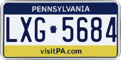 PA license plate LXG5684