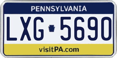 PA license plate LXG5690