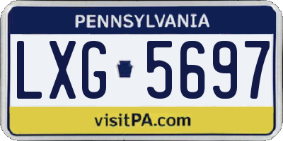PA license plate LXG5697