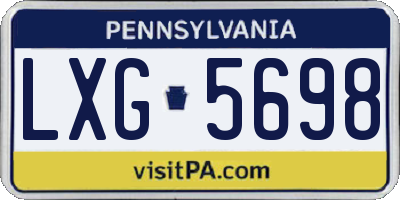 PA license plate LXG5698