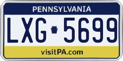 PA license plate LXG5699