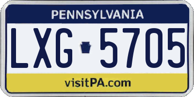 PA license plate LXG5705