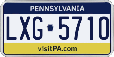 PA license plate LXG5710