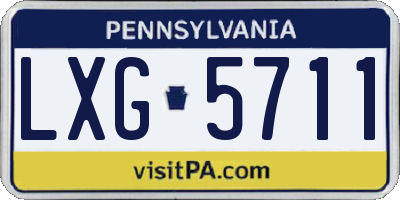 PA license plate LXG5711
