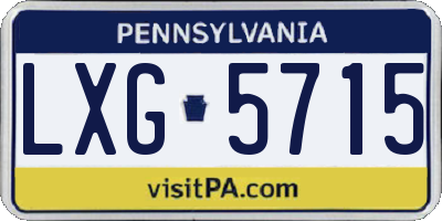 PA license plate LXG5715