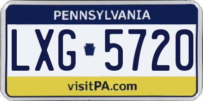 PA license plate LXG5720