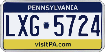 PA license plate LXG5724