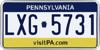 PA license plate LXG5731