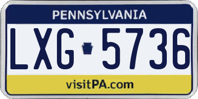 PA license plate LXG5736