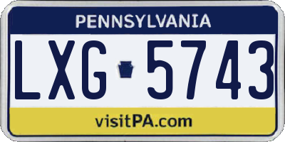 PA license plate LXG5743
