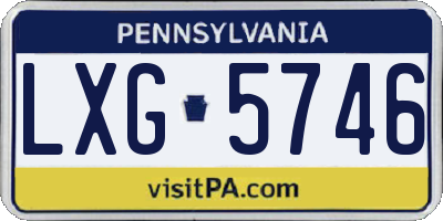 PA license plate LXG5746