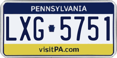 PA license plate LXG5751