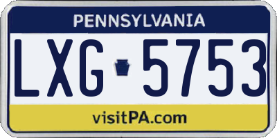 PA license plate LXG5753