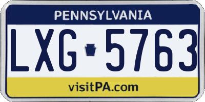 PA license plate LXG5763
