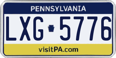 PA license plate LXG5776