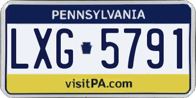 PA license plate LXG5791