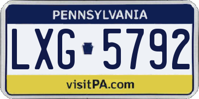 PA license plate LXG5792