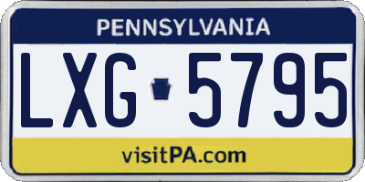 PA license plate LXG5795