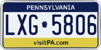 PA license plate LXG5806