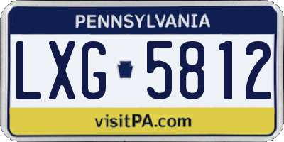 PA license plate LXG5812