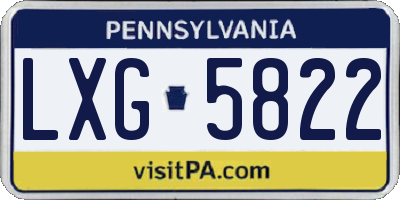 PA license plate LXG5822