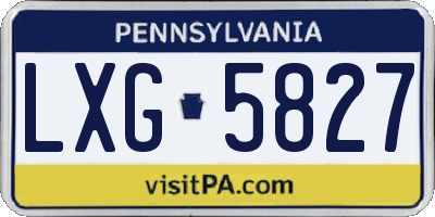 PA license plate LXG5827
