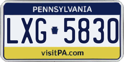 PA license plate LXG5830