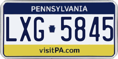 PA license plate LXG5845